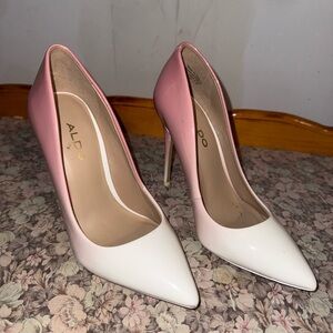 Aldo Two-Tone Pink and White Heels